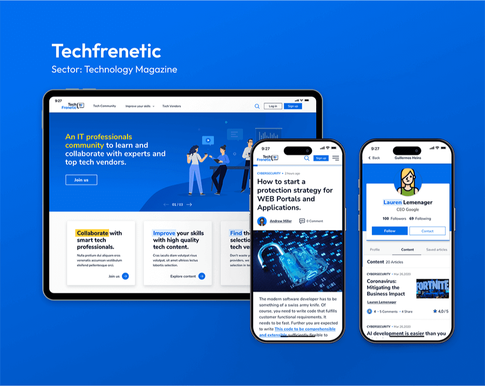 UX/UI Design for Techfrenetic Technology Portal