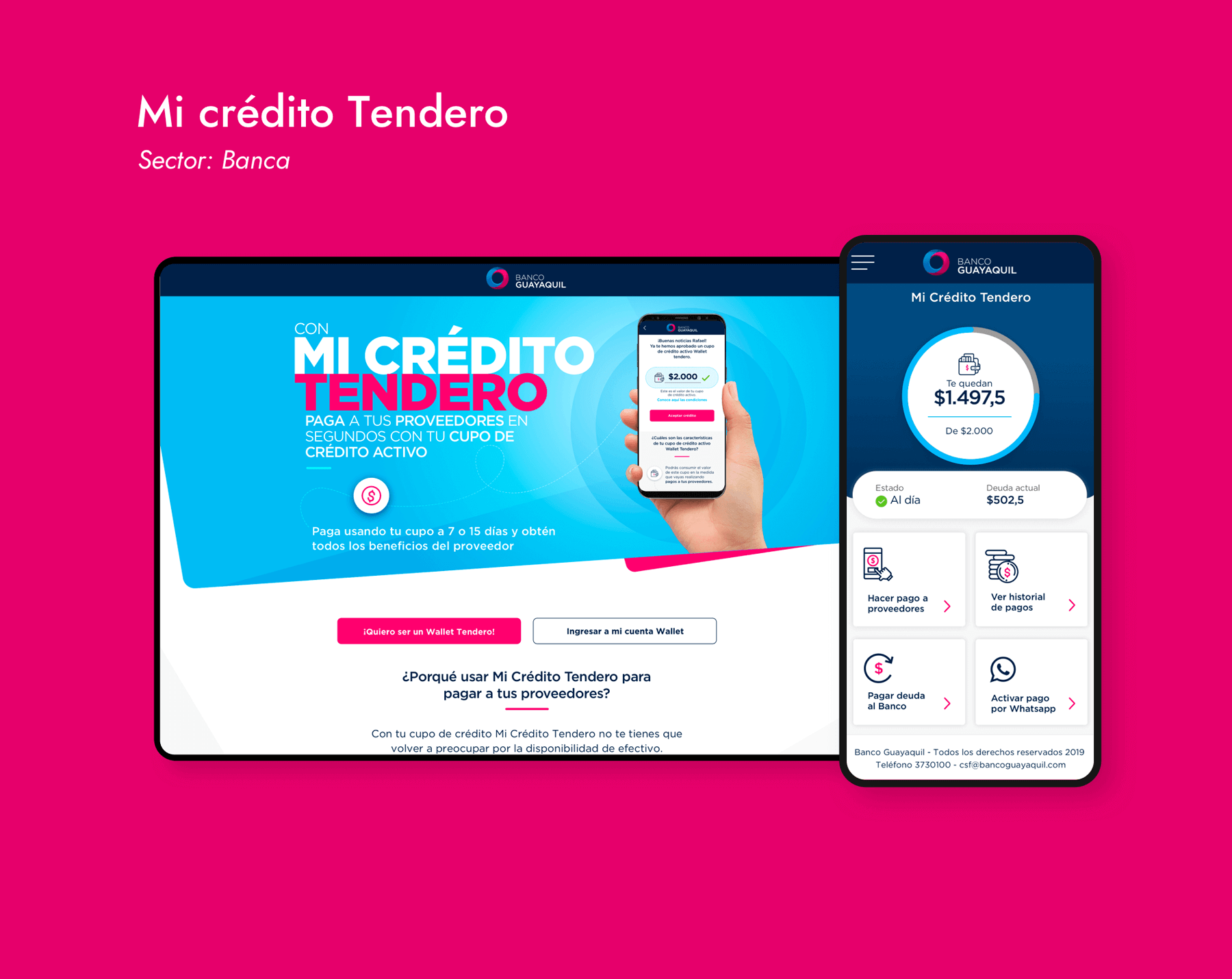 Interfaz UI Mi Crédito Tendero Banco Guayaquil
